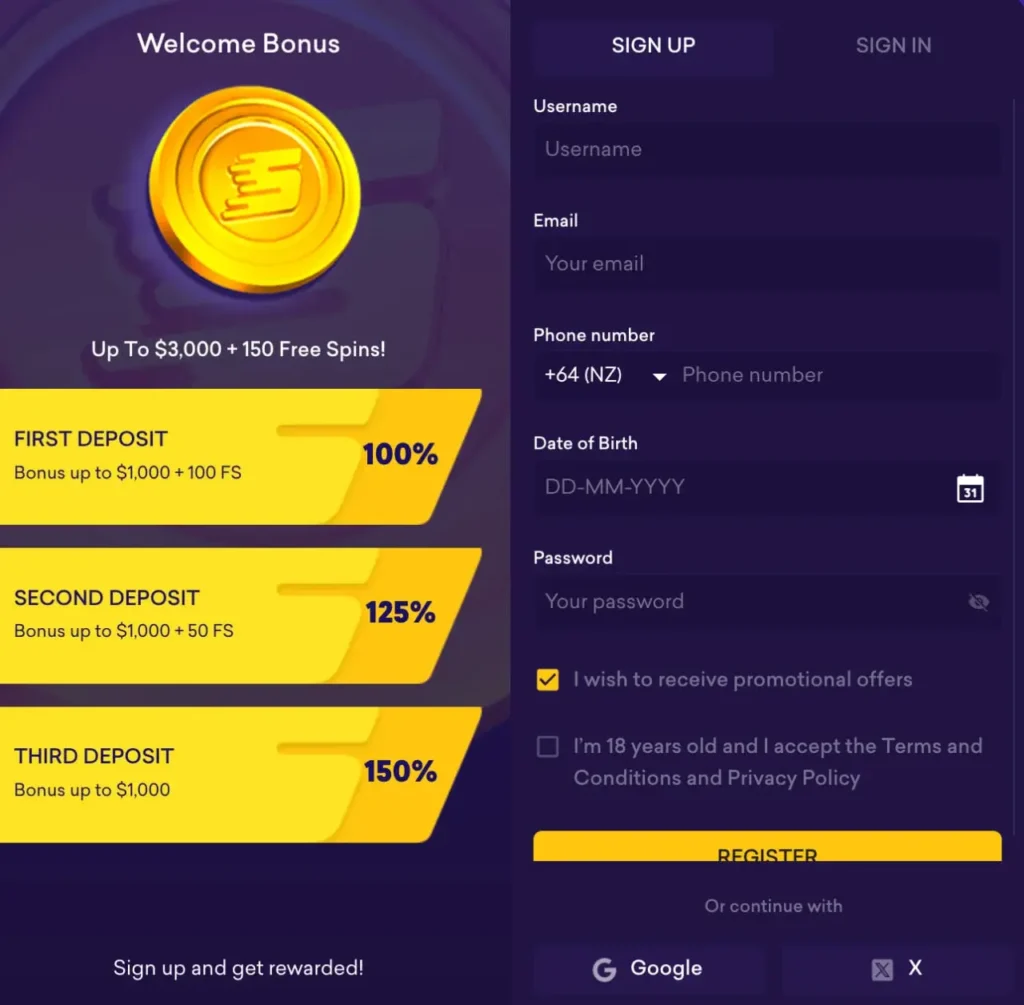 Spinbit Sign Up 